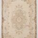 Tapis Aubusson ancien tons beiges et roses, élégant et raffiné, 209x335 Cm