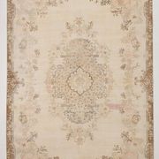 Tapis Aubusson ancien tons beiges et roses, élégant et raffiné, 209x335 Cm
