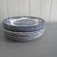 Set of 9 myott meakin england blue dessert plates