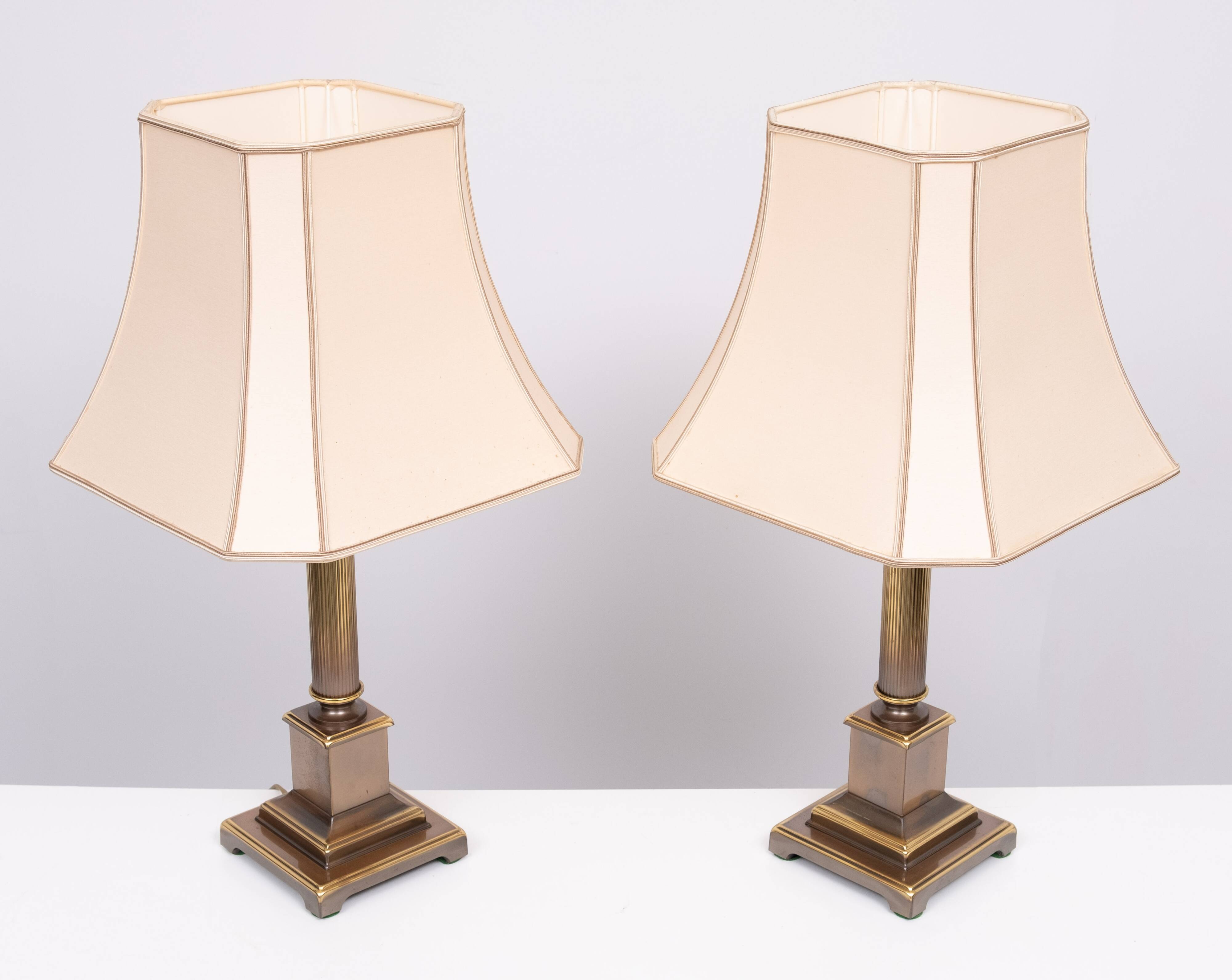 Paire de lampes de table à colonnes Herda, années 1970