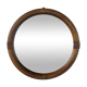 Miroir rond vintage rotin