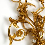 XL 1960s Italian gold-plated wall lamp with four sockets | heigh 80ccm