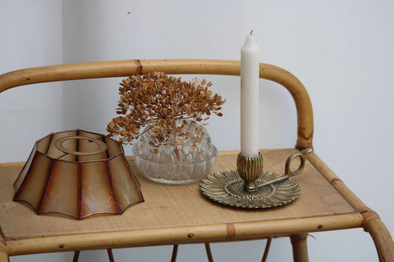 Gold metal candle holder