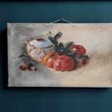 French vintage still life, oil on canvas