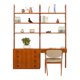 Un ensemble mural en teck scandinave avec un bureau, années 1970.