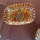 Vintage amber Buder crystal box. Lead crystal.
