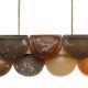 Contemporary Elongated Brown and Gold Murano Glass and Brass Ceiling Lamp, Italy
