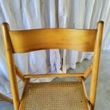 Paire de chaises pliantes cannées