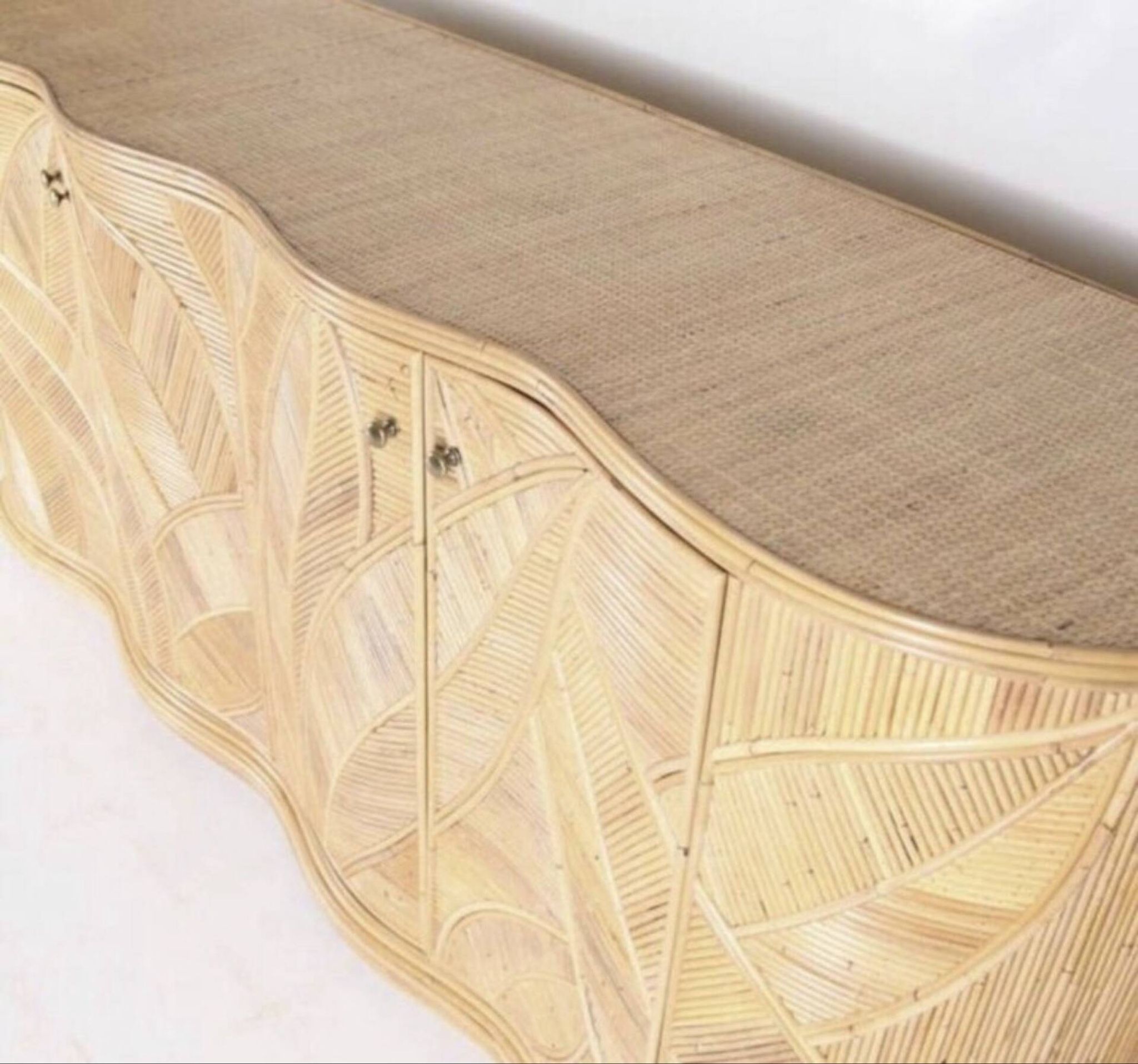Enfilade « feuilles » en rotin 