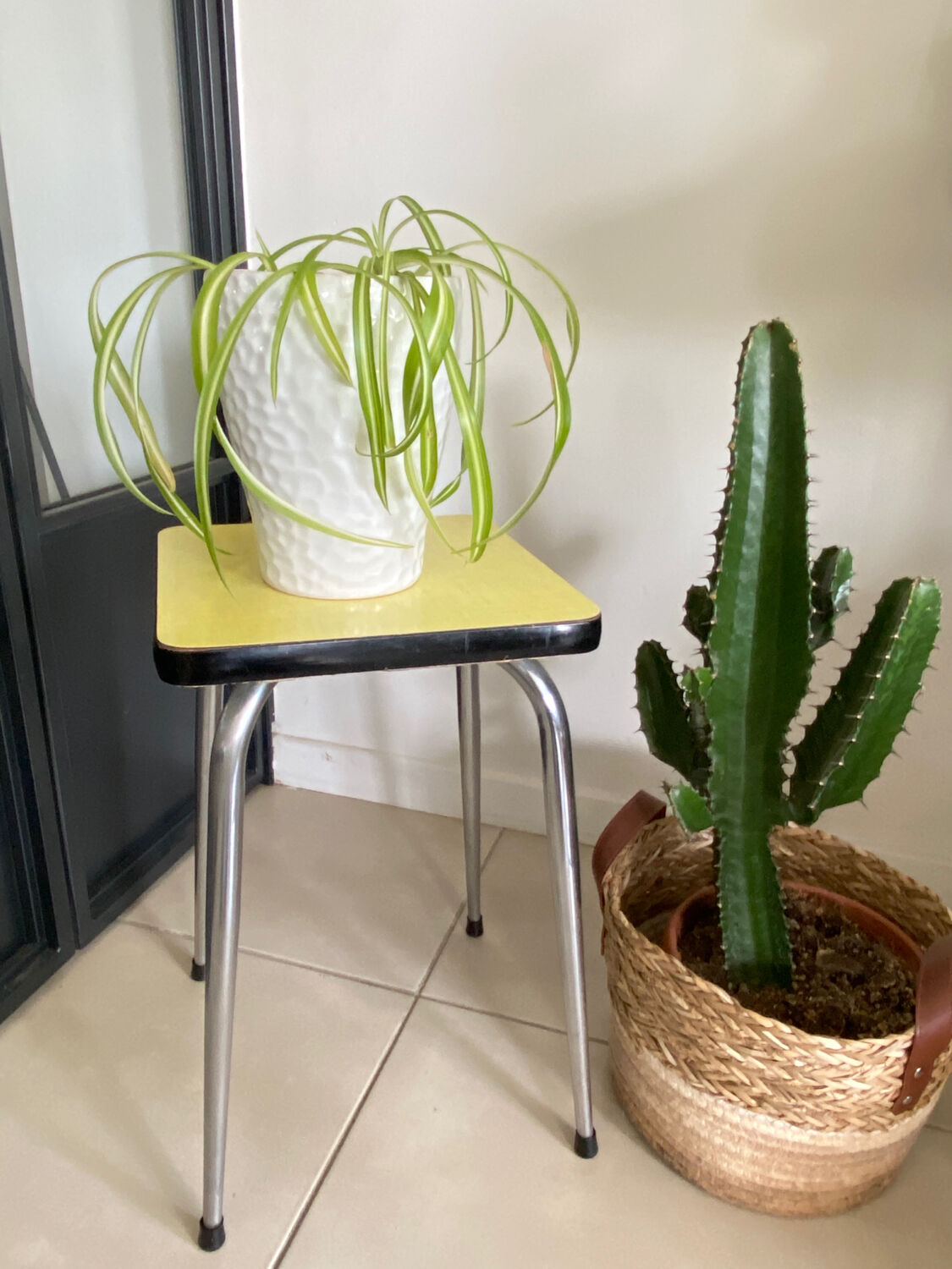 Yellow Formica stool