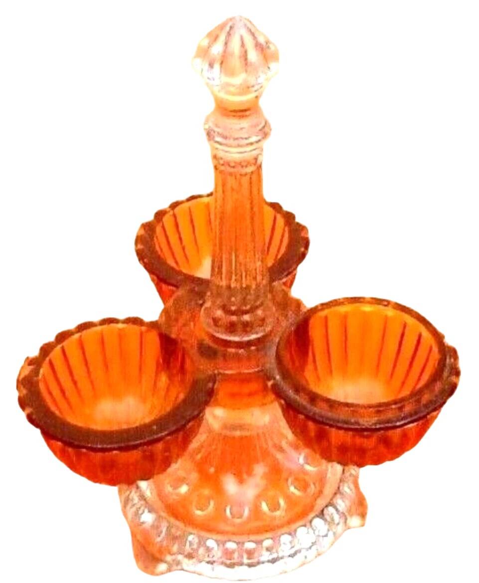 1930s Molded and colored glass condiment spinner