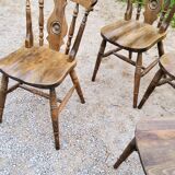 Set of 4 mountain style chairs from the 60s in beech