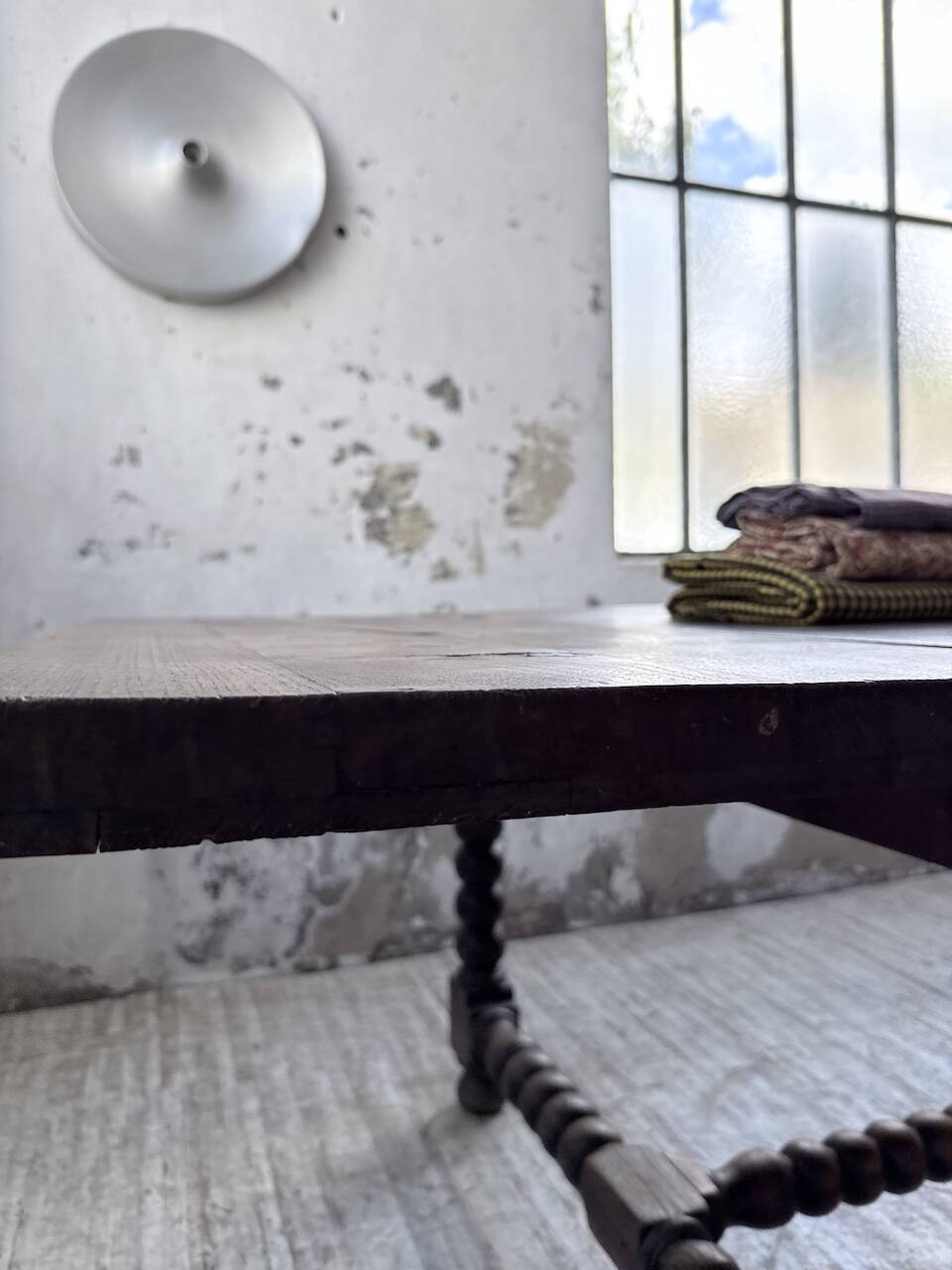 Solid oak table 1900 drapery style XL 280cm with extensions