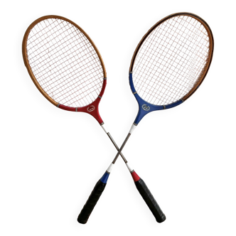 Vintage wooden badminton rackets