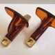 Duo of vintage grosfillex coat hooks model versailles amber plexi
