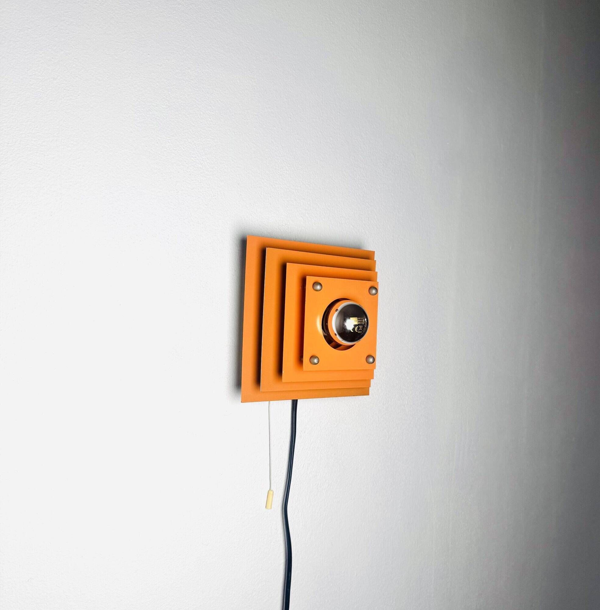 Pyramid Layered Wall Lamp In Orange By Hustadt Leuchten, Germany 1960S