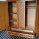 Cabinet vintage wood and rattan braces