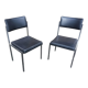 Pair of OEM Strafor 1960 leatherette chrome metal chairs