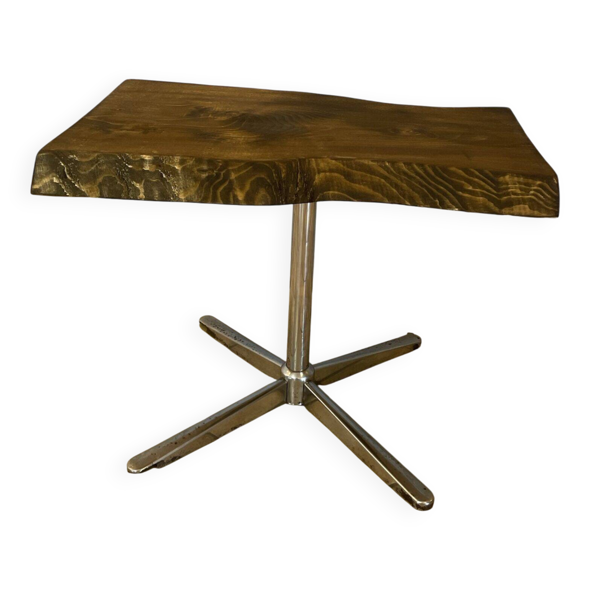 Wood and metal side table
