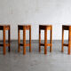 Ensemble de 4 tabourets de bar, design français, années 1970