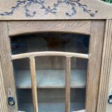 Vintage solid wood art deco 1940s display cabinet