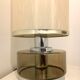 Vintage table lamp smoked glass and stainless 19x stainless steel