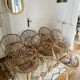 7 vintage rattan armchairs