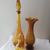 Vintage amber Italian carafe