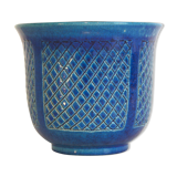 Pot en céramique émaillée bleu de Pol Chambost signé
