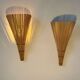 Pair of wicker wall lights, France 1980