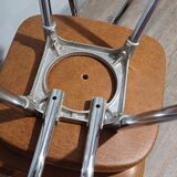 Pair of vintage faux leather and chrome chairs