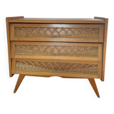 Vintage chest of drawers with compass feet