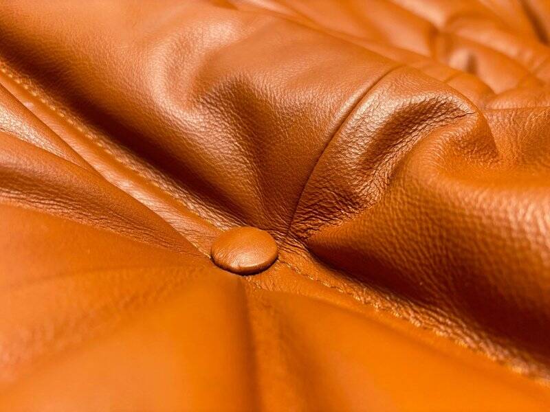 Togo Leather 3-Seaters Sofa attributed to Michel Ducaroy for Ligne Roset, 1992