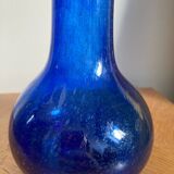Vase verre soufflé bleu