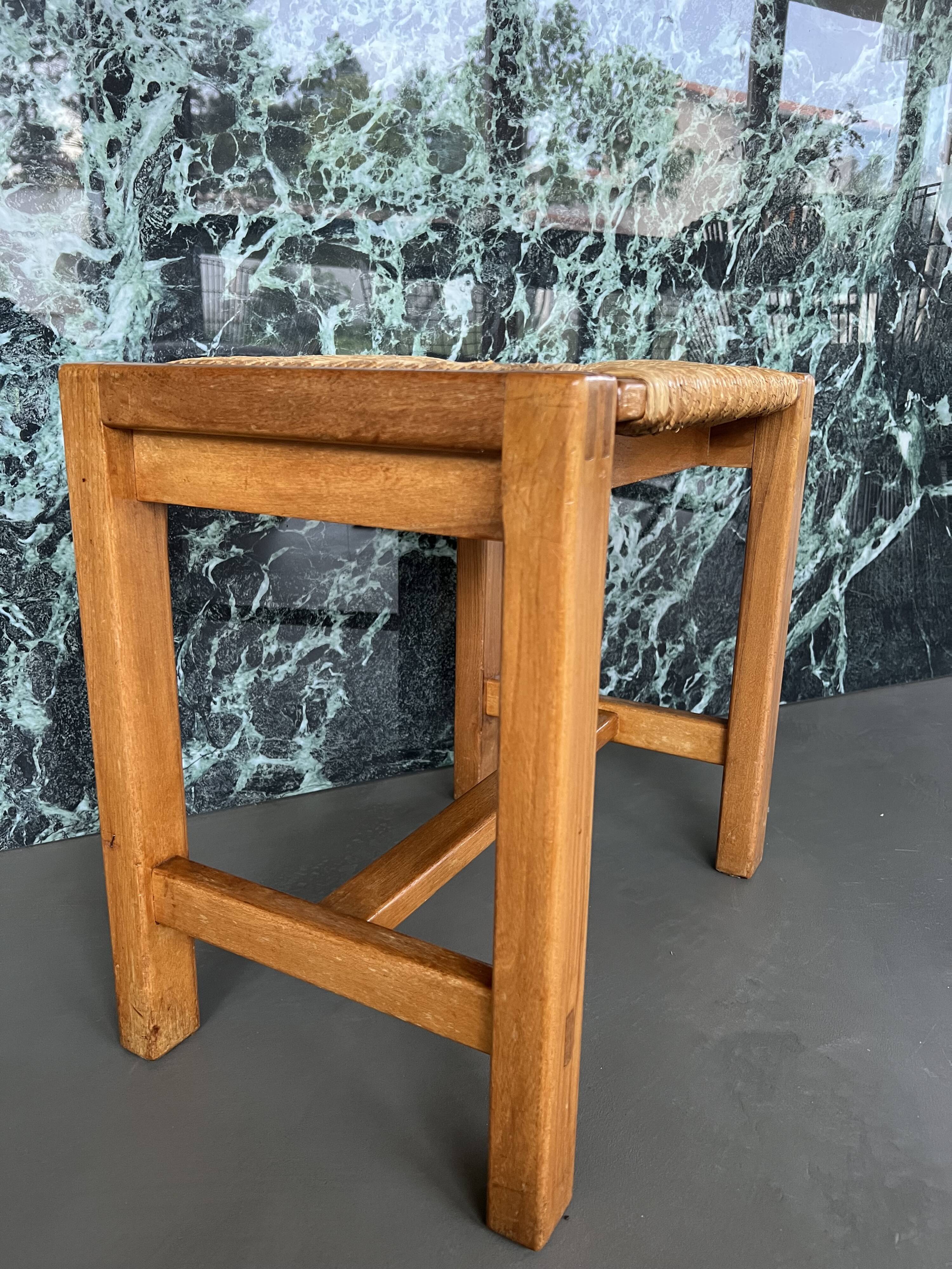 Tabouret paillé Maison Regain, circa 1970