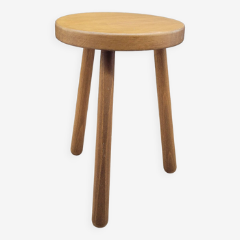 Tabouret tripode clair rond