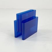 Transparent blue magazine rack by Giotto Stoppino for Kartell, 1970