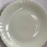 white plate with white Limoges pattern