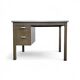 Industrial brown desk 1960s / linoleum inlay / model 7231 / Gispen / 1950s
