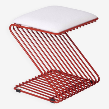 Red Z stool by François Arnal edition A