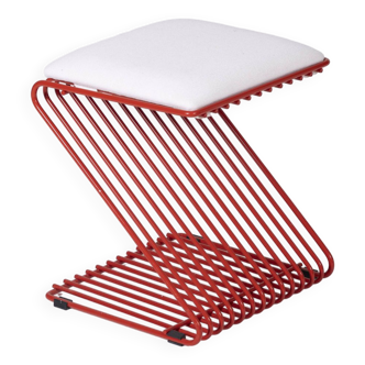 Red Z stool by François Arnal edition A