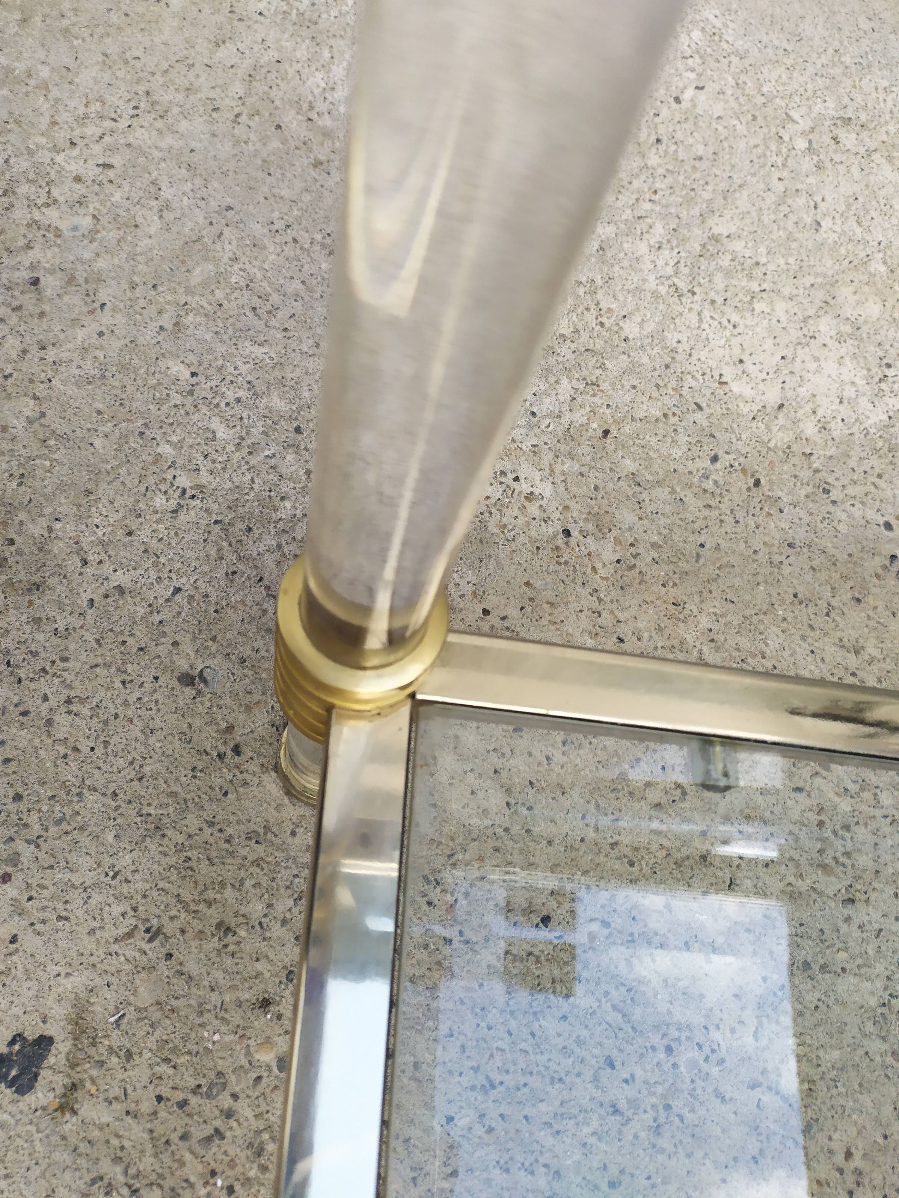 Table basse double plateau verre vintage