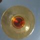 7 vintage amber stemmed glasses
