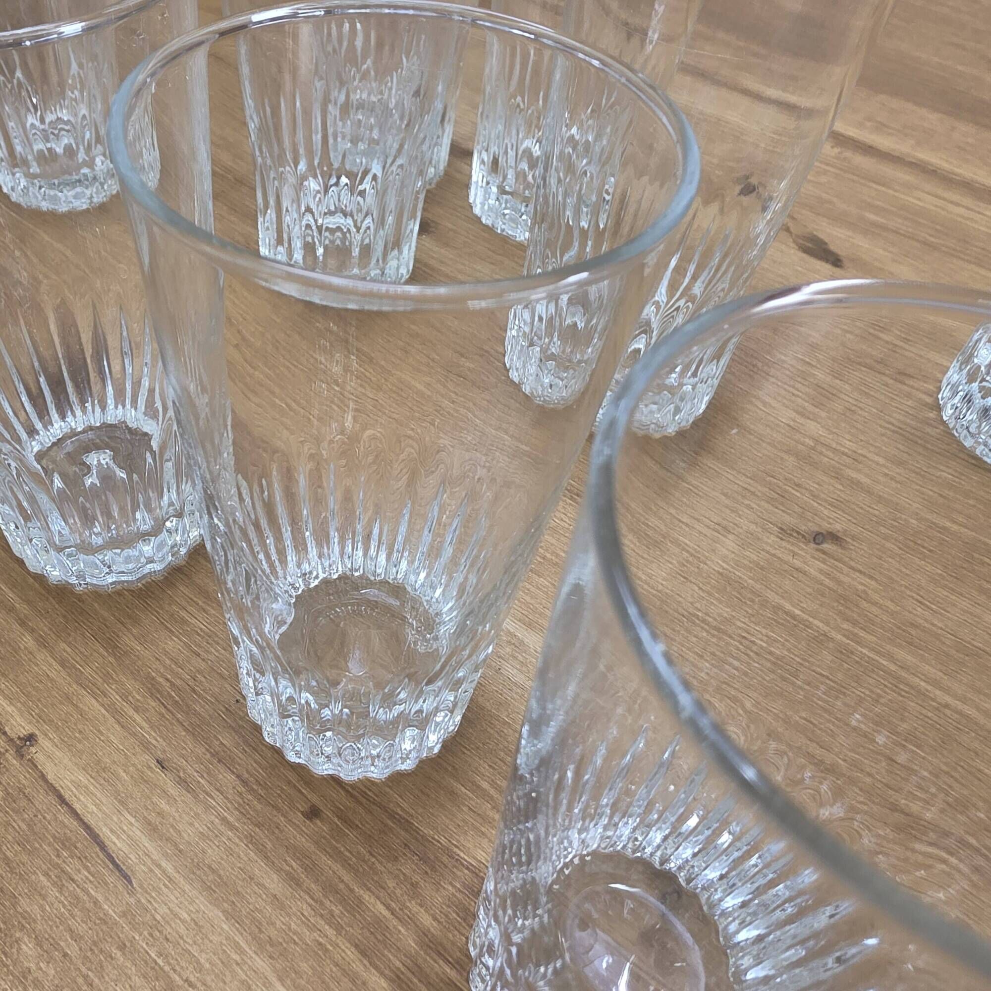 10 large vintage striped glasses