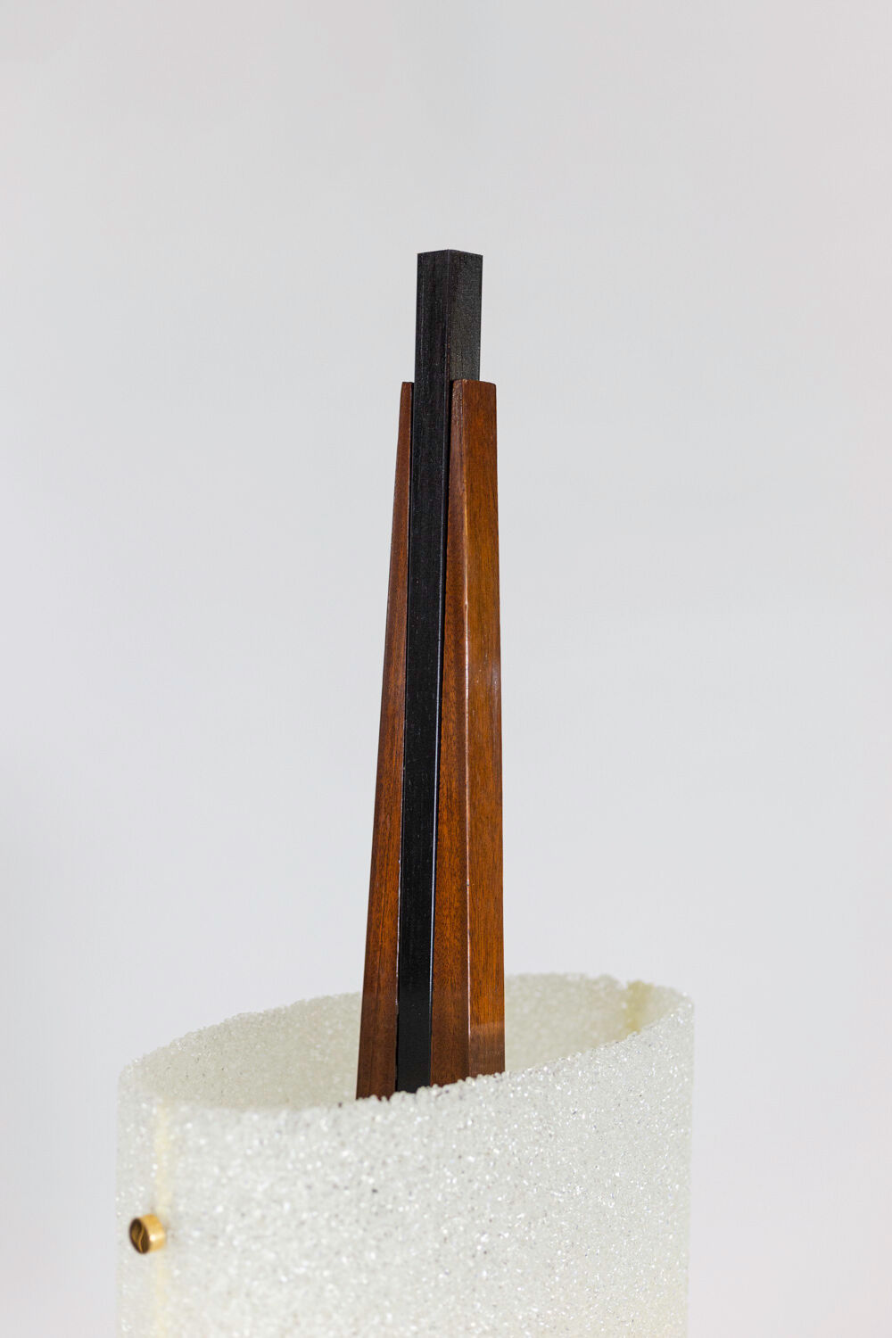 Granite resin and wood lamppost, 1950s