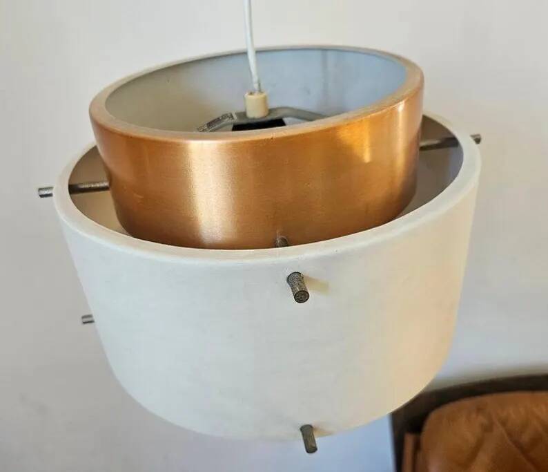 Rare Midcentury Pendant in style of Jo Hammerborg, Denmark, 1970s