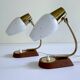 Pair of Scandinavian Lamps, Teak Glass