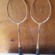 Pair old badminton racket Lily wood