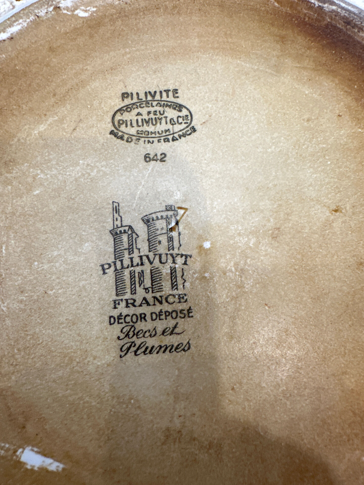 Plat Pillivuyt becs et plumes