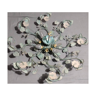 Floral metal and Murano glass chandelier